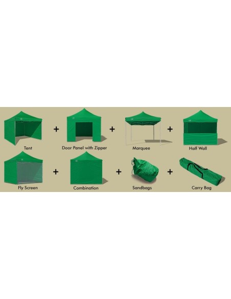 3x3 MT VERDE Gazebo pieghevole impermeabile con pareti Acciaio 4cm - 11