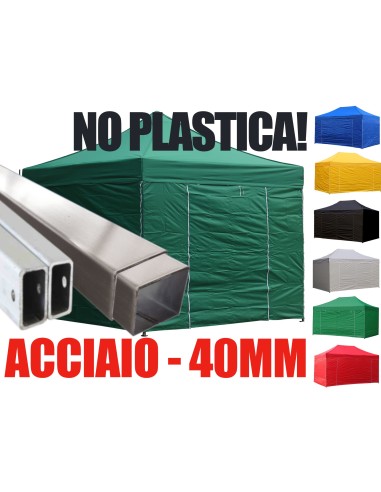 3x3 MT VERDE Gazebo pieghevole impermeabile con pareti Acciaio 4cm - 1