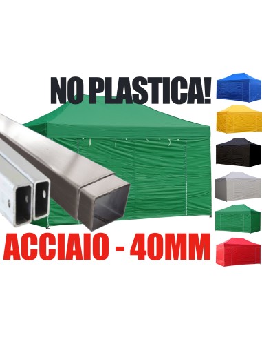 3X4.5 MT VERDE Gazebo pieghevole impermeabile con pareti Acciaio 4cm - 1