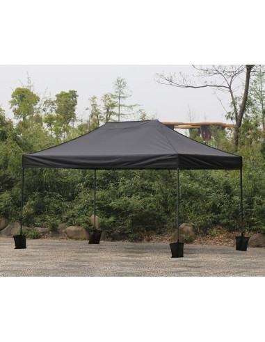3X4.5 MT NERO Gazebo pieghevole impermeabile con pareti Acciaio 4cm - 5