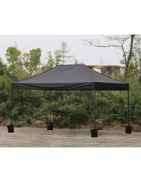 3X4.5 MT NERO Gazebo pieghevole impermeabile con pareti Acciaio 4cm - 5