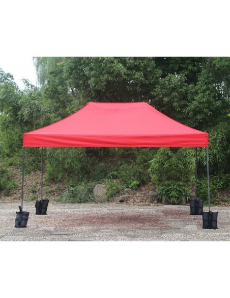 3X4.5 MT ROSSO Gazebo pieghevole impermeabile con pareti Acciaio 4cm - 5