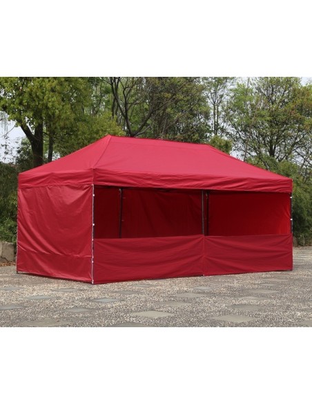 3x6 MT ROSSO Gazebo pieghevole impermeabile con pareti Acciaio 4cm - 3