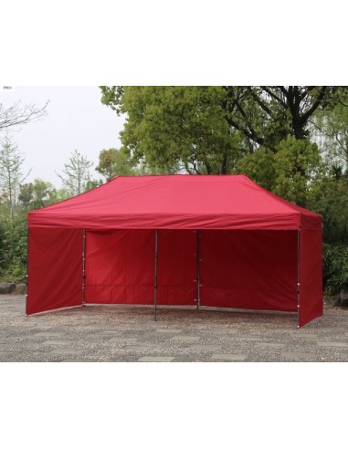 3x6 MT ROSSO Gazebo pieghevole impermeabile con pareti Acciaio 4cm - 6