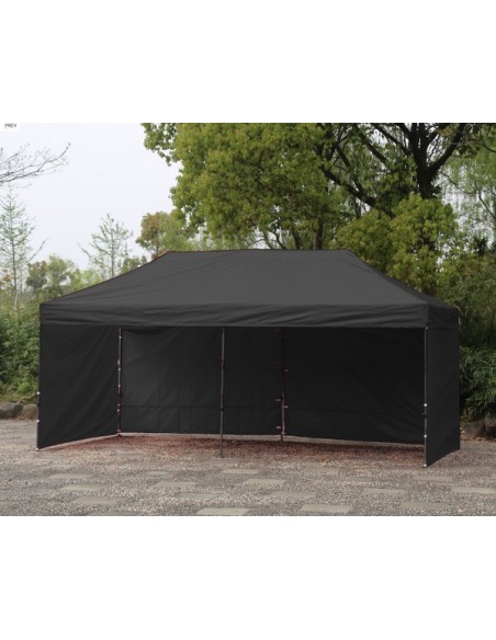 3x6 MT NERO Gazebo pieghevole impermeabile con pareti Acciaio 4cm - 6