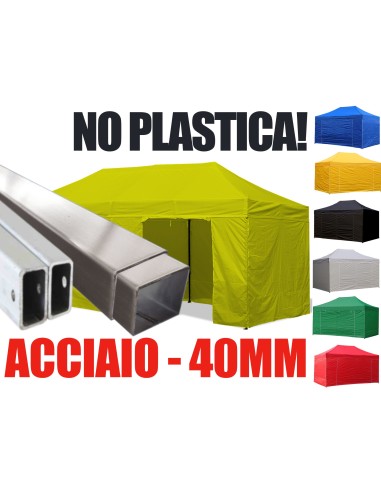 6x3 MT GIALLO Gazebo richiudibile impermeabile con pareti