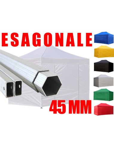 3x3 MT BIANCO Gazebo in ALLUMINIO richiudibile impermeabile con pareti 