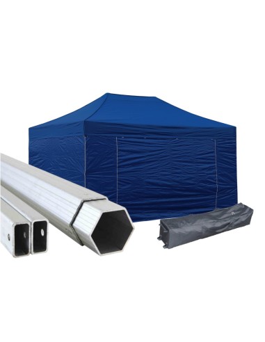 3x4,5 MT BIANCO Gazebo in ALLUMINIO richiudibile impermeabile con pareti 