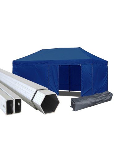 3x6 MT BIANCO Gazebo in ALLUMINIO richiudibile impermeabile con pareti 