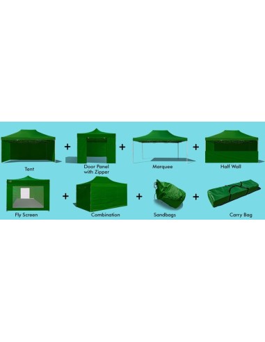 3x4.5 MT VERDE Gazebo pieghevole impermeabile con pareti Acciaio 3cm - 9