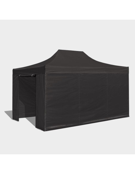 3x4.5 MT NERO Gazebo pieghevole impermeabile con pareti Acciaio 3cm - 14