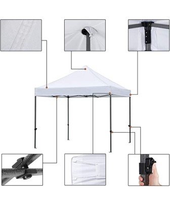 Gazebo pieghevole 3x3mt Hobby mercatini colore BIANCO - 1 2