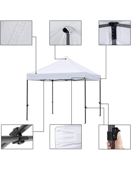Gazebo pieghevole 3x3mt Hobby mercatini colore BIANCO - 2