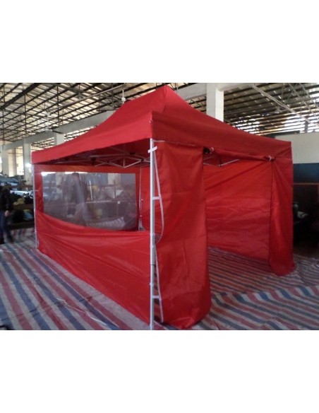 3x4.5 MT ROSSO Gazebo pieghevole impermeabile con pareti Acciaio 3cm - 6