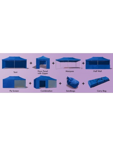6x3 MT BLU Gazebo richiudibile impermeabile con pareti Acciaio 3cm - 14