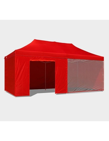 3x6 MT ROSSO Gazebo pieghevole impermeabile con pareti Acciaio 3cm - 17