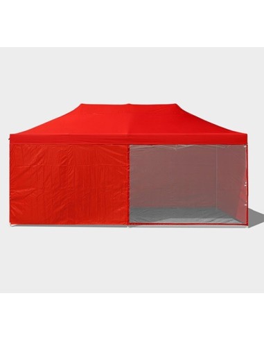3x6 MT ROSSO Gazebo pieghevole impermeabile con pareti Acciaio 3cm - 18