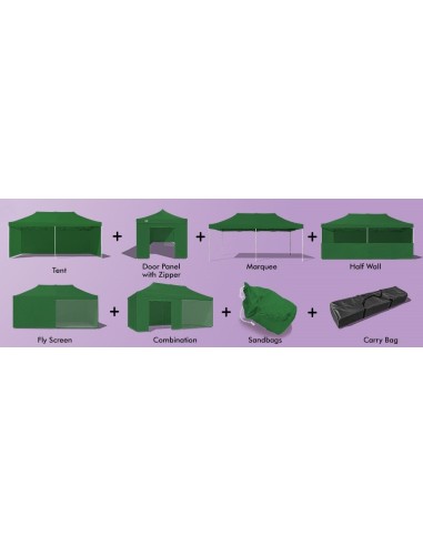 3x6 MT VERDE Gazebo pieghevole impermeabile con pareti Acciaio 3cm - 13