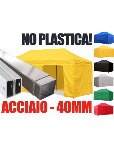 3x6 MT GIALLO Gazebo pieghevole impermeabile...