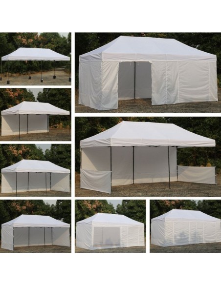 3x6 MT BIANCO Gazebo pieghevole impermeabile con pareti - 14