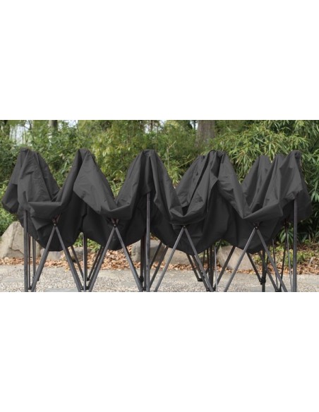 3x6 MT NERO Gazebo pieghevole impermeabile con pareti Acciaio 3cm - 3