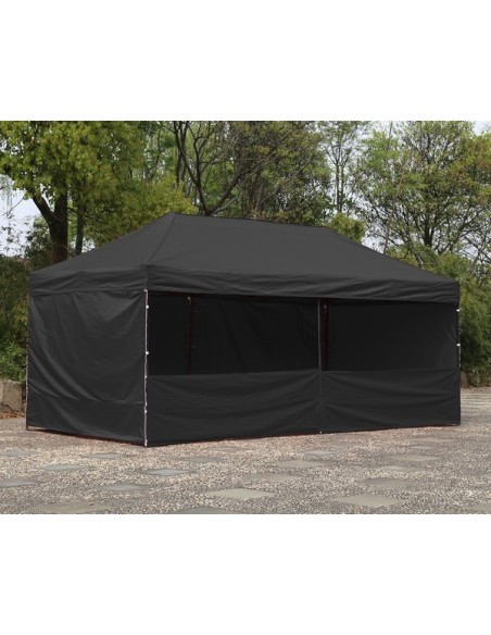 3x6 MT NERO Gazebo pieghevole impermeabile con pareti Acciaio 3cm - 4