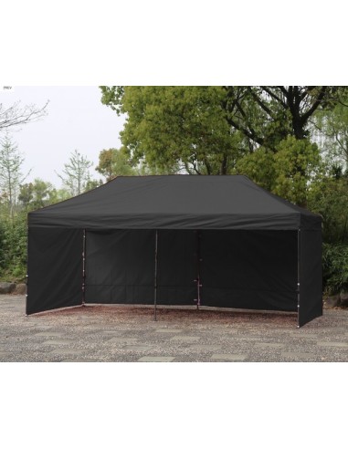 3x6 MT NERO Gazebo pieghevole impermeabile con pareti Acciaio 3cm - 6