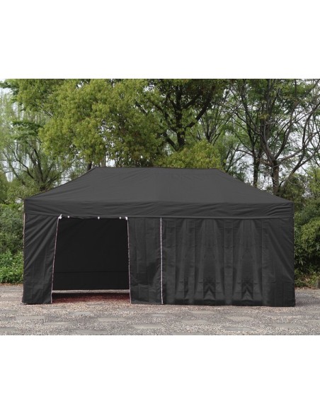 3x6 MT NERO Gazebo pieghevole impermeabile con pareti Acciaio 3cm - 5