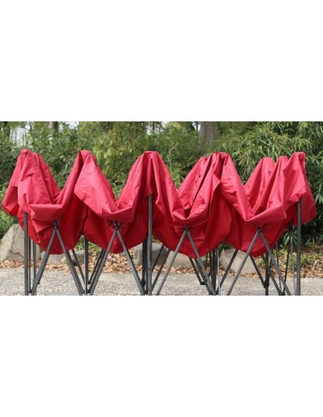 3x6 MT ROSSO Gazebo pieghevole impermeabile con pareti Acciaio 3cm - 4