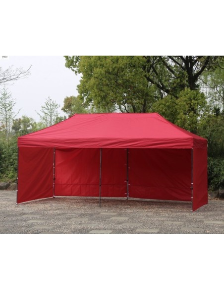 3x6 MT ROSSO Gazebo pieghevole impermeabile con pareti Acciaio 3cm - 6