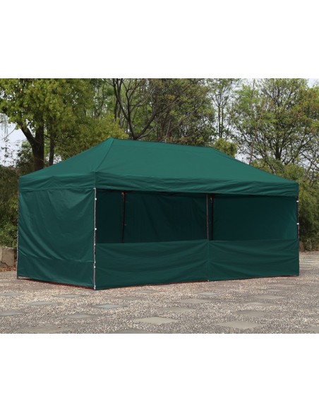 3x6 MT VERDE Gazebo pieghevole impermeabile con pareti Acciaio 3cm - 3