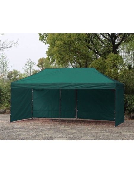 3x6 MT VERDE Gazebo pieghevole impermeabile con pareti Acciaio 3cm - 6