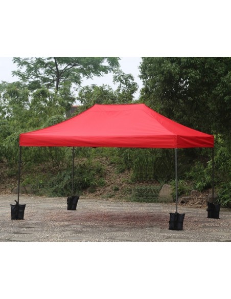 3x4.5 MT ROSSO Gazebo pieghevole impermeabile con pareti Acciaio 3cm - 4