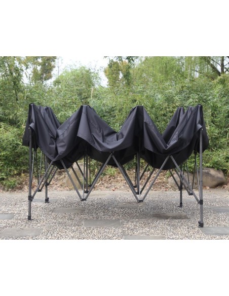 3x4.5 MT NERO Gazebo pieghevole impermeabile con pareti Acciaio 3cm - 2