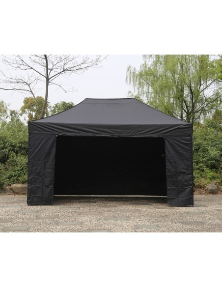 3x4.5 MT NERO Gazebo pieghevole impermeabile con pareti Acciaio 3cm - 6