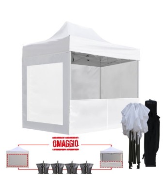 3x2 MT BIANCO Gazebo pieghevole impermeabile con pareti Acciaio 3cm - 1